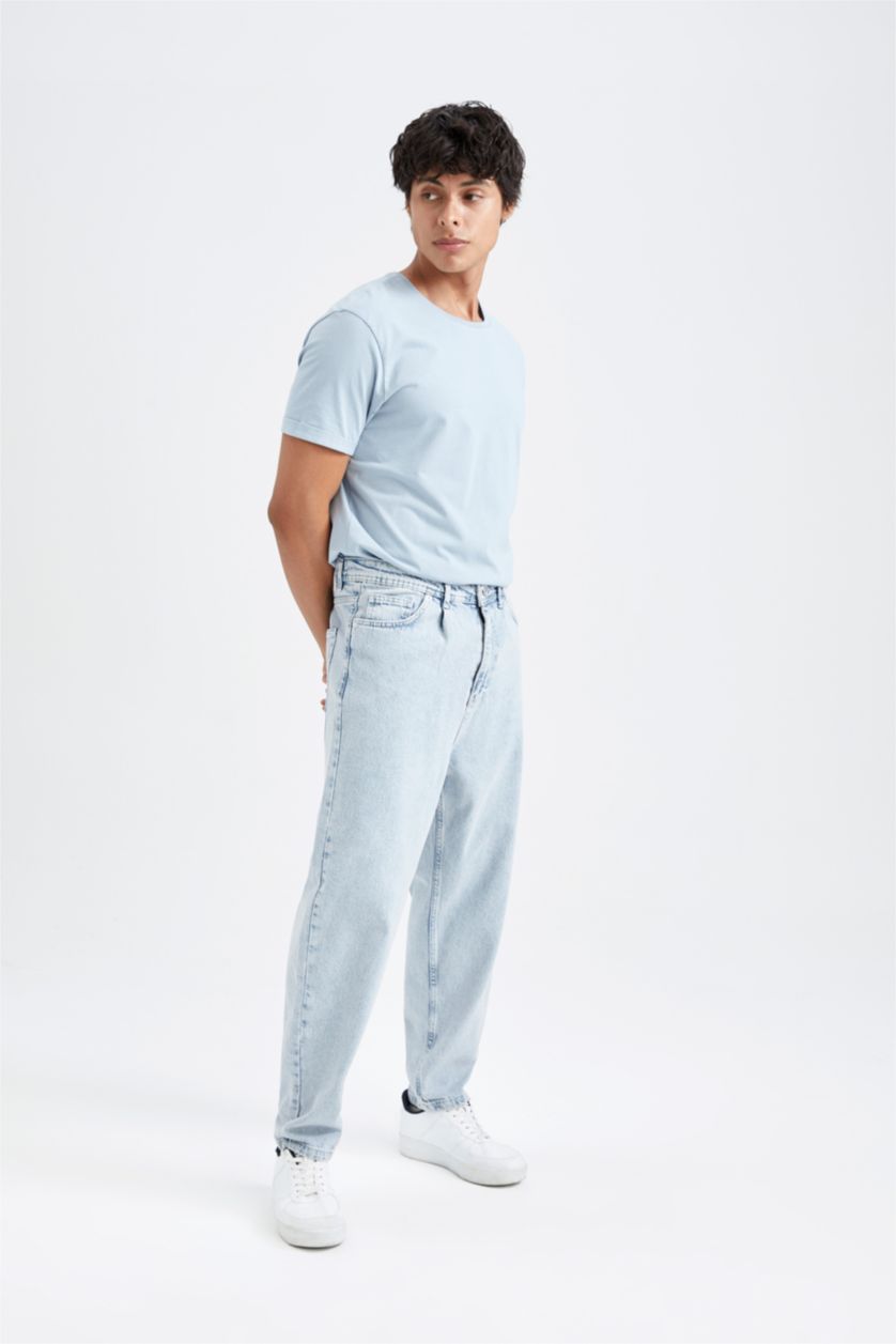 Erkek Açık Mavi Balloon Fıt Pantolon