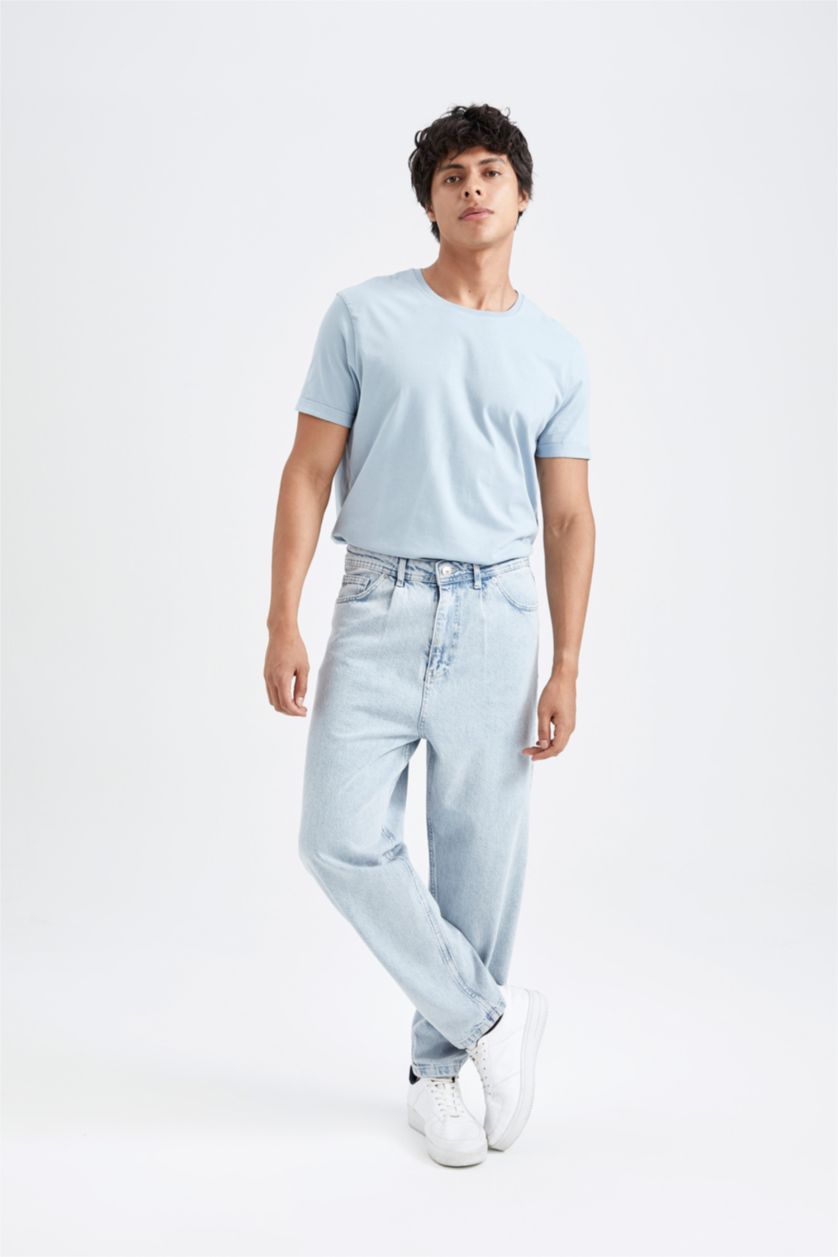 Erkek Açık Mavi Balloon Fıt Pantolon