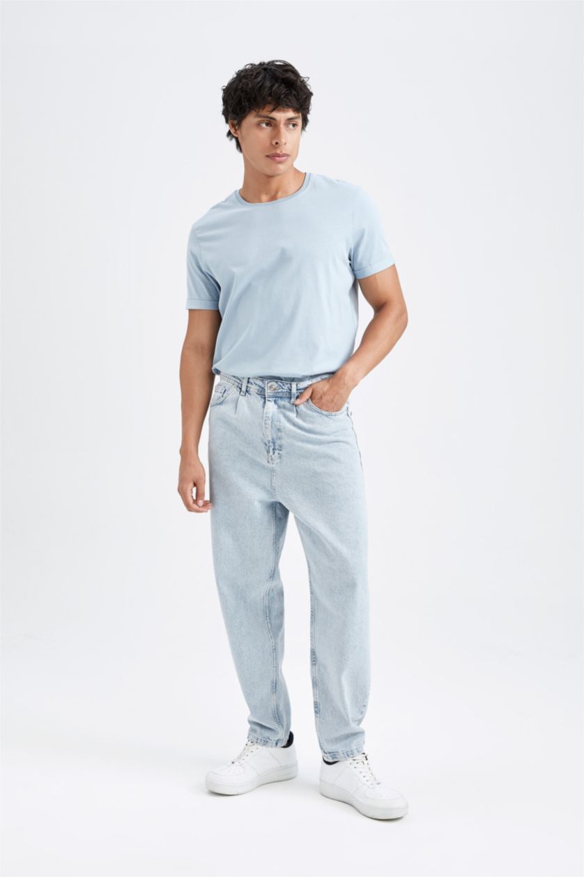 Erkek Açık Mavi Balloon Fıt Pantolon