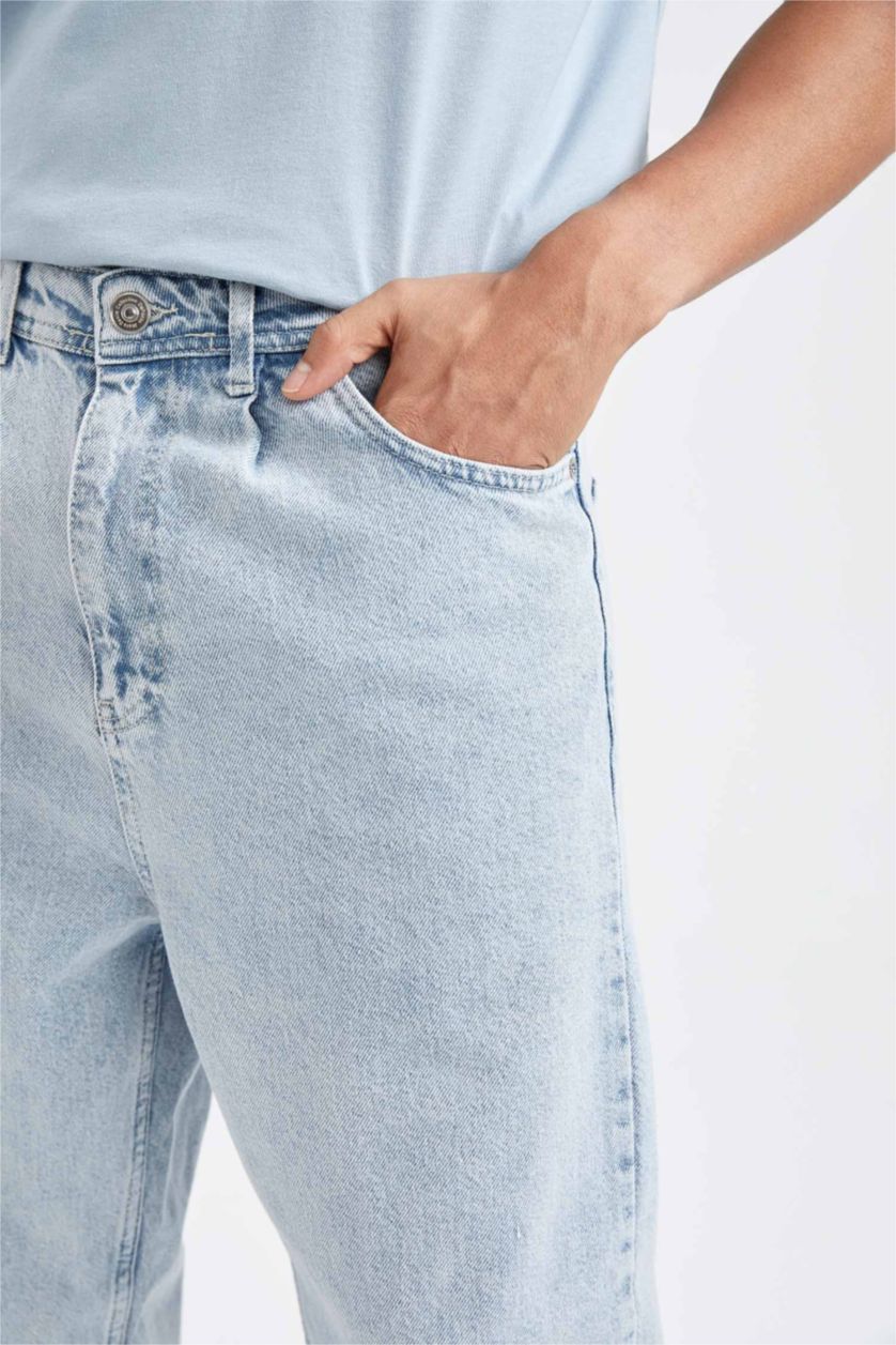 Erkek Açık Mavi Balloon Fıt Pantolon