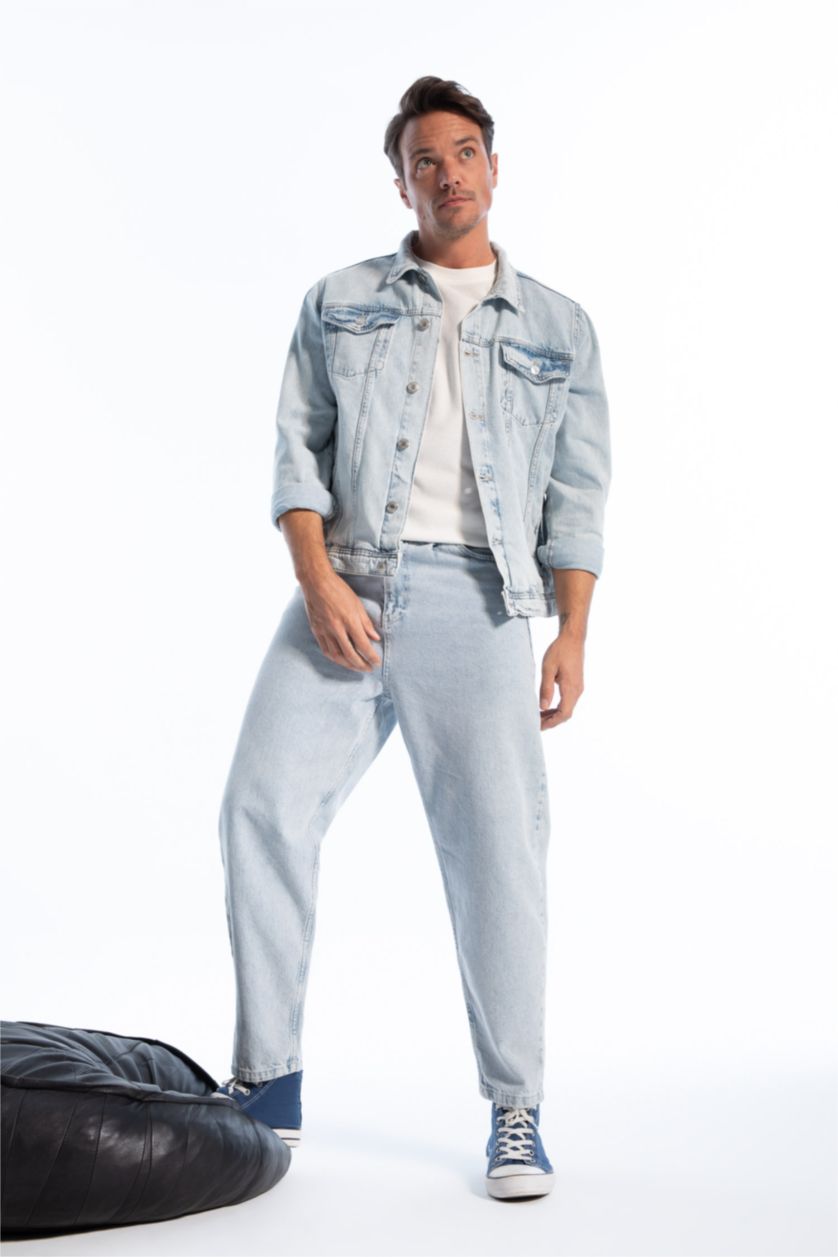 Erkek Açık Mavi Balloon Fıt Pantolon