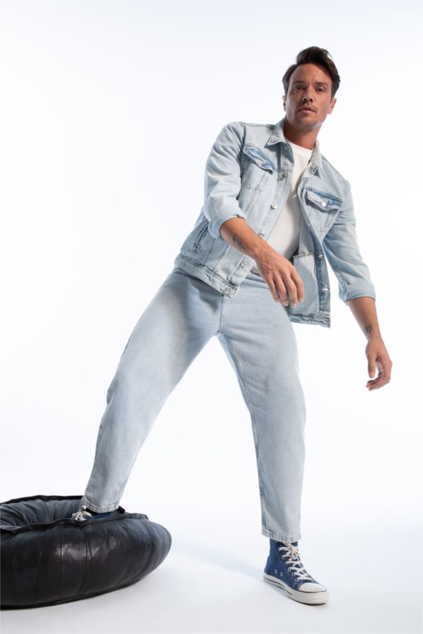 Erkek Açık Mavi Balloon Fıt Pantolon