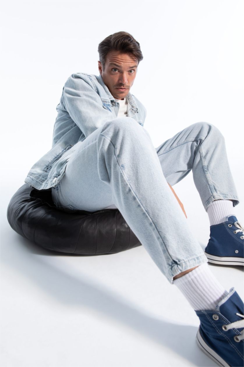 Erkek Açık Mavi Balloon Fıt Pantolon