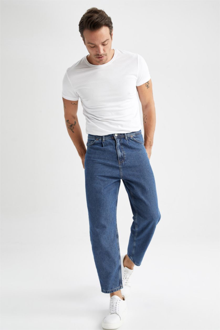 MAN Dark Blue Balloon Fit Trousers