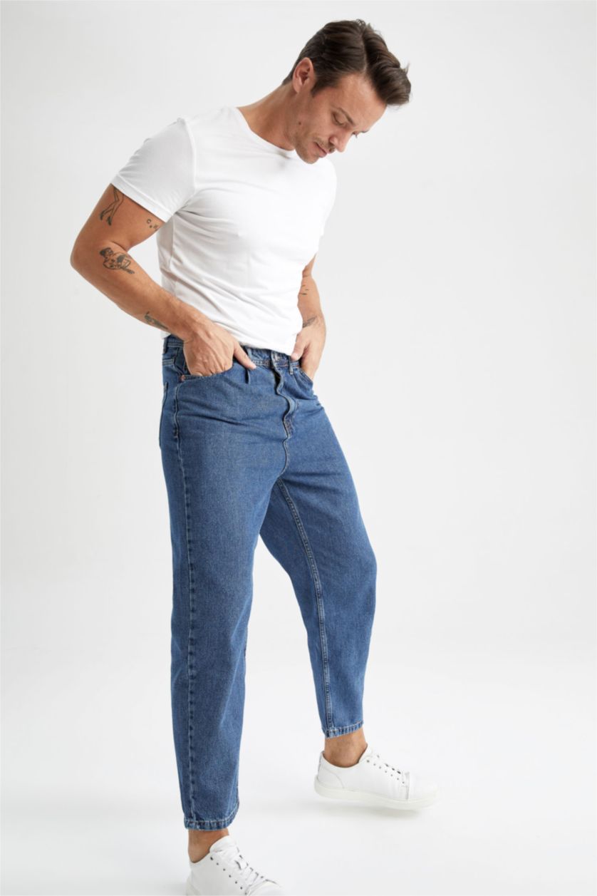 MAN Dark Blue Balloon Fit Trousers