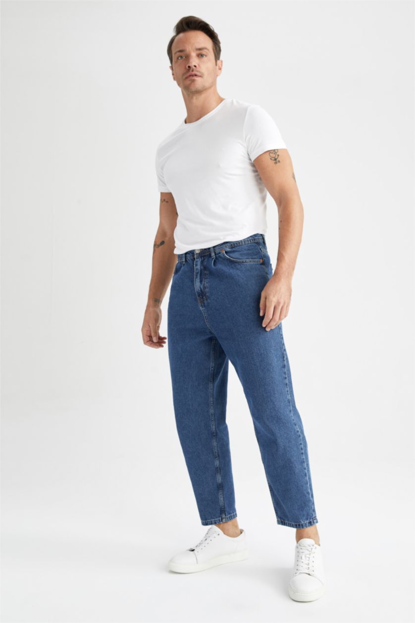 MAN Dark Blue Balloon Fit Trousers