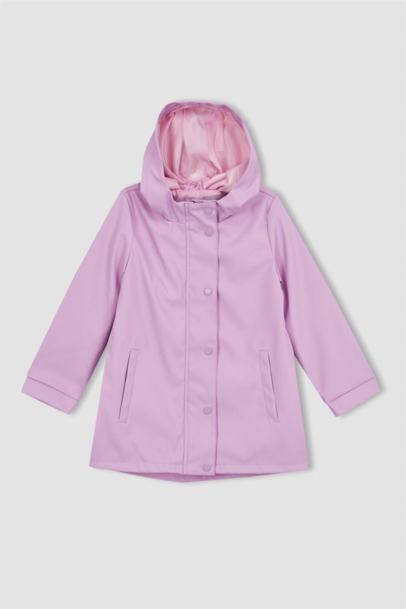 GIRLS & TEENS Pink Girls Waterproof Hooded Raincoat