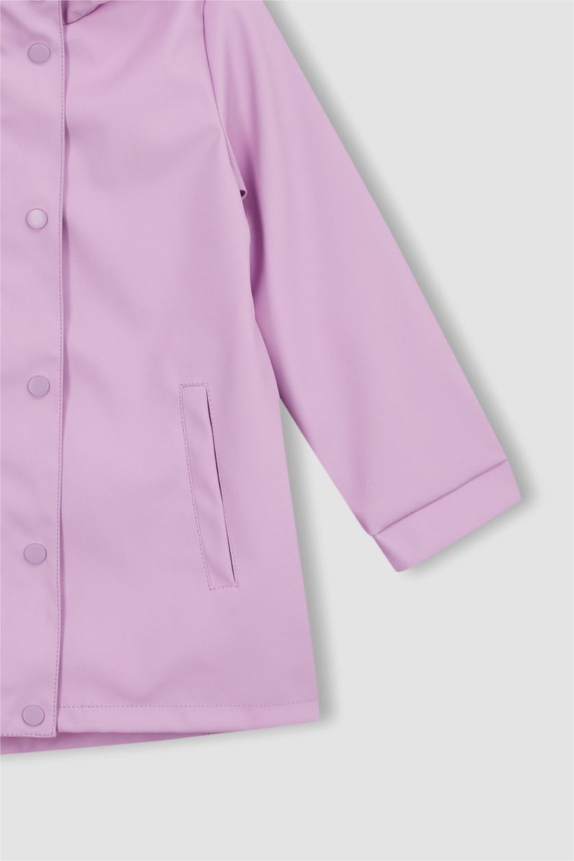 GIRLS & TEENS Pink Girls Waterproof Hooded Raincoat