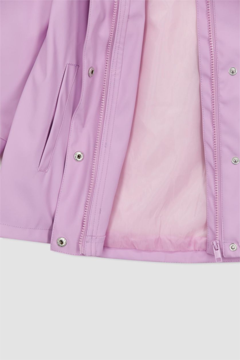GIRLS & TEENS Pink Girls Waterproof Hooded Raincoat