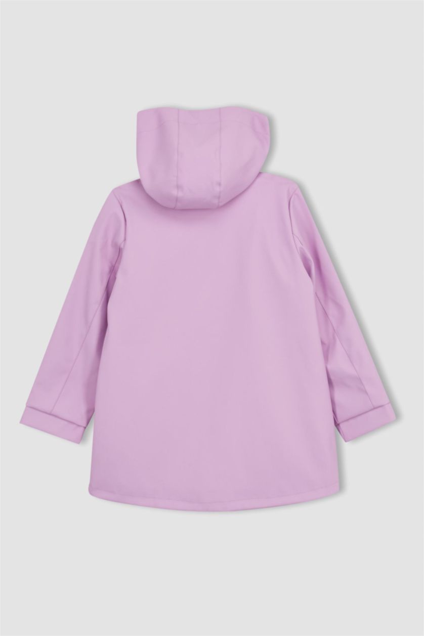 GIRLS & TEENS Pink Girls Waterproof Hooded Raincoat