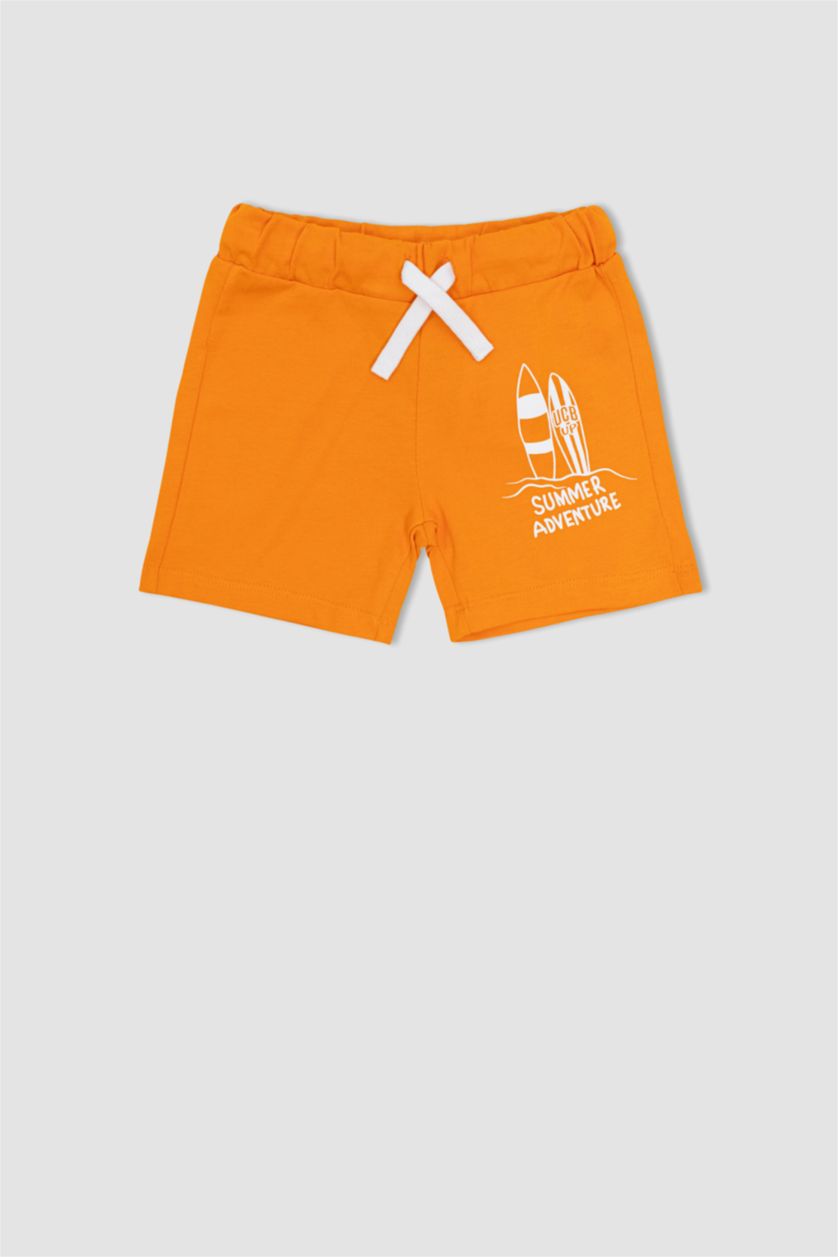 BABY BOY Orange Regular Fit Slogan Shorts