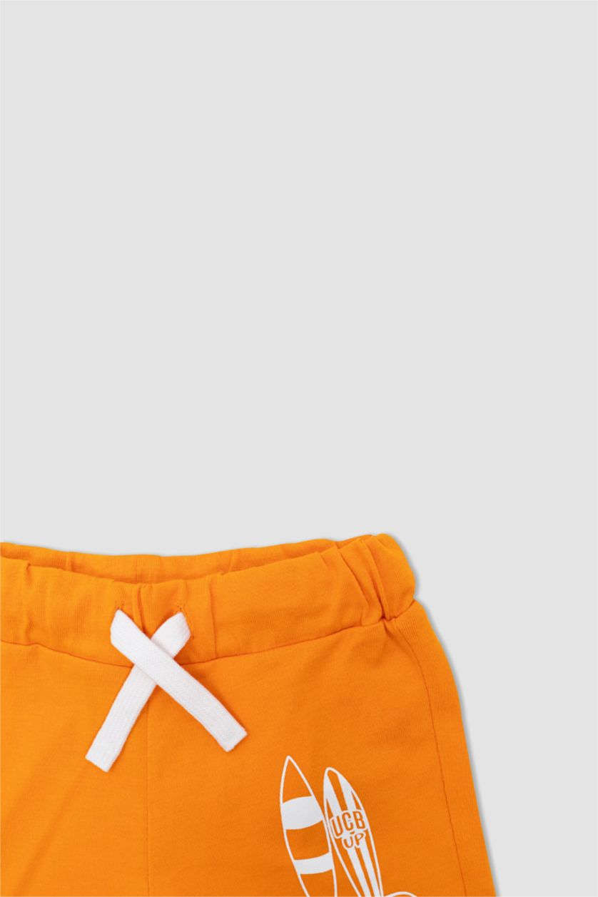 BABY BOY Orange Regular Fit Slogan Shorts