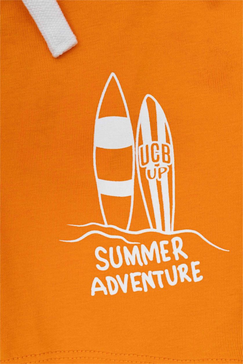 BABY BOY Orange Regular Fit Slogan Shorts
