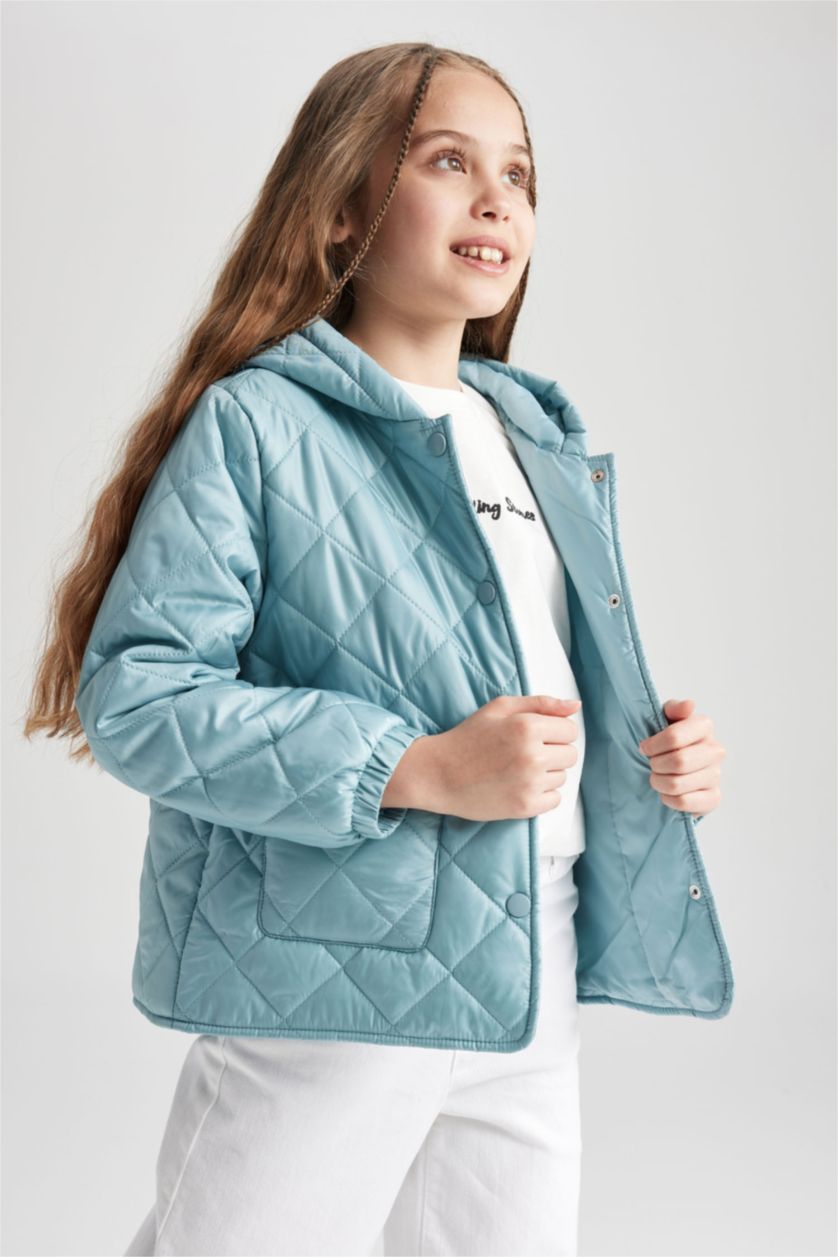 Дівчачий Світло зелений Куртка стандартного крою для дівчаток