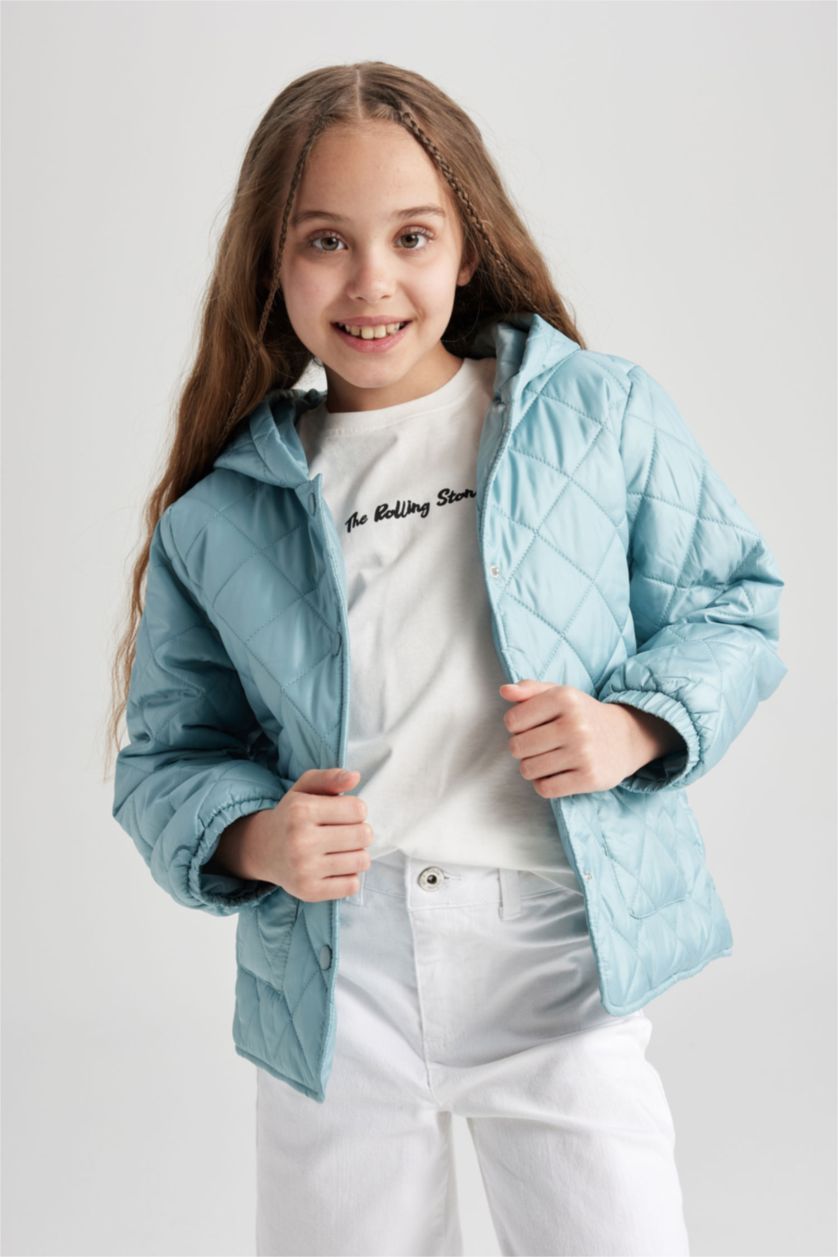 Дівчачий Світло зелений Куртка стандартного крою для дівчаток