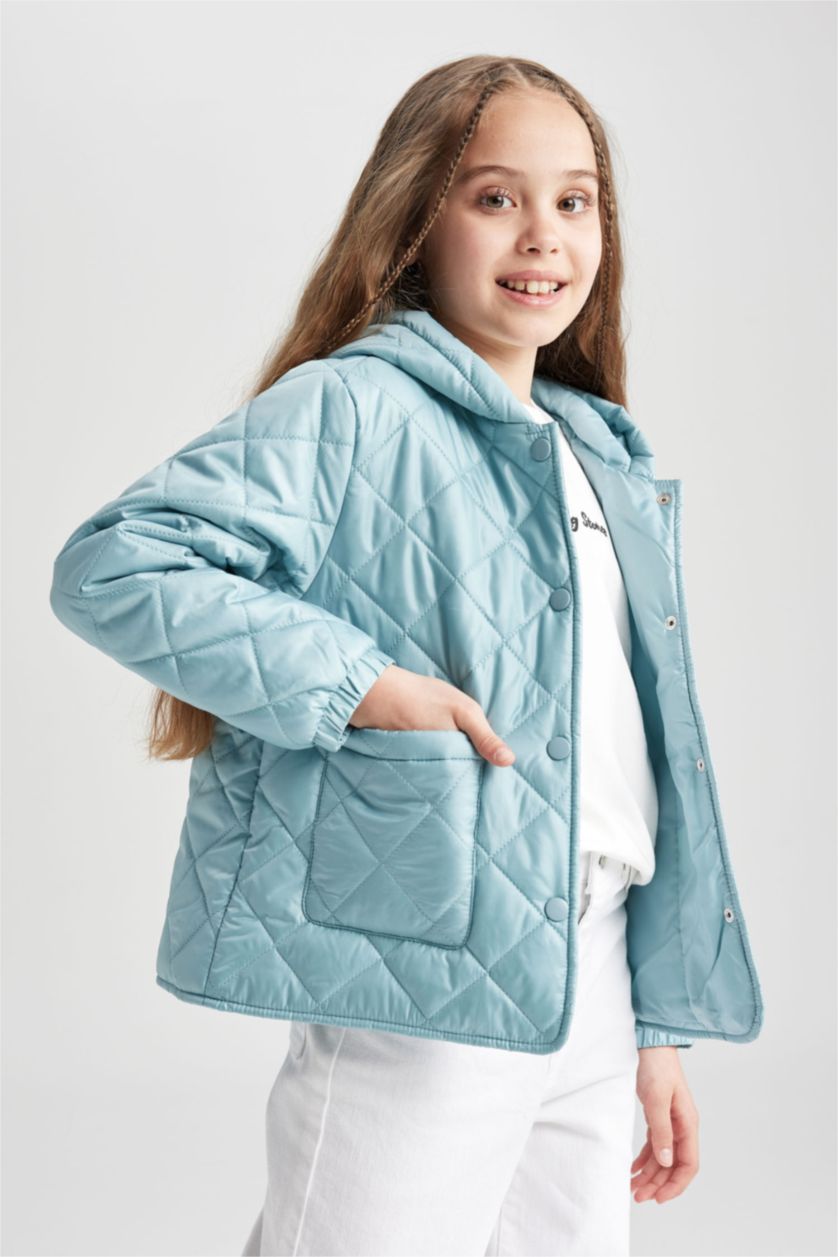 Дівчачий Світло зелений Куртка стандартного крою для дівчаток