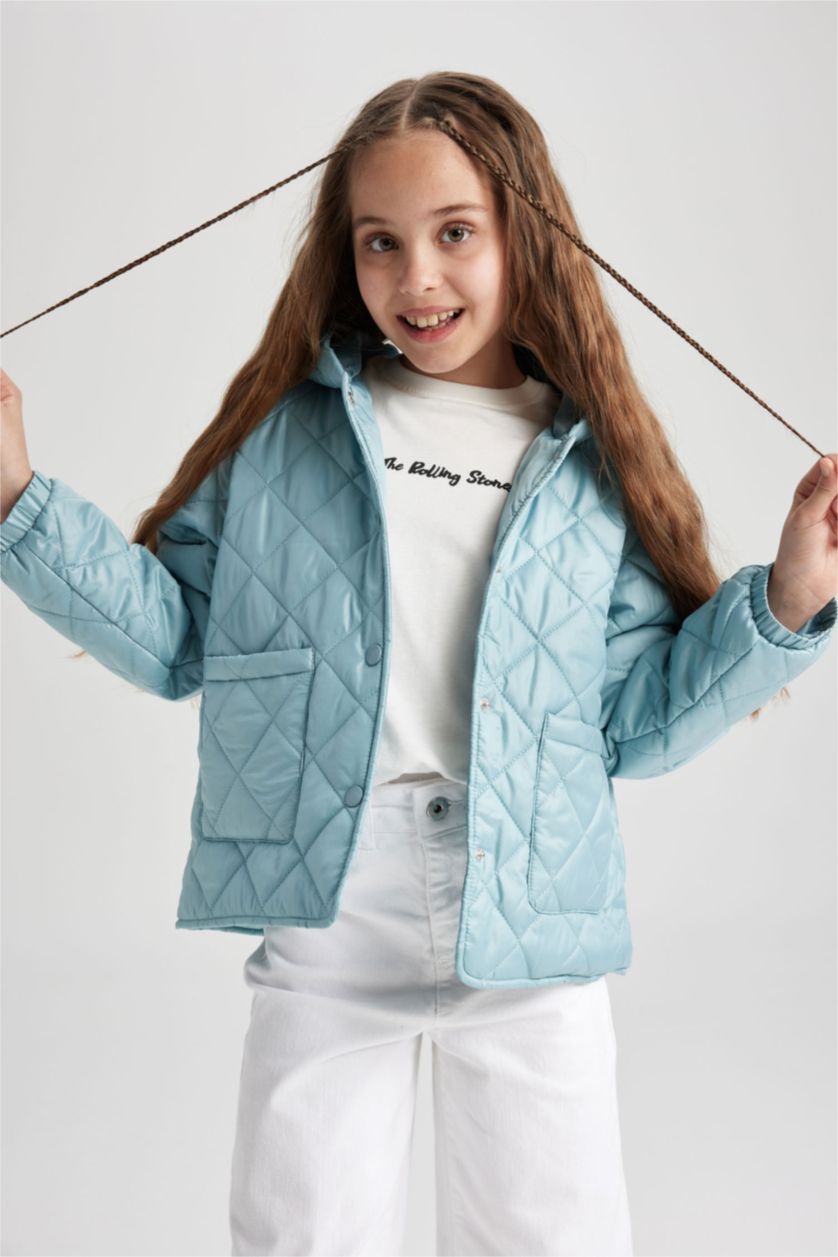 Дівчачий Світло зелений Куртка стандартного крою для дівчаток