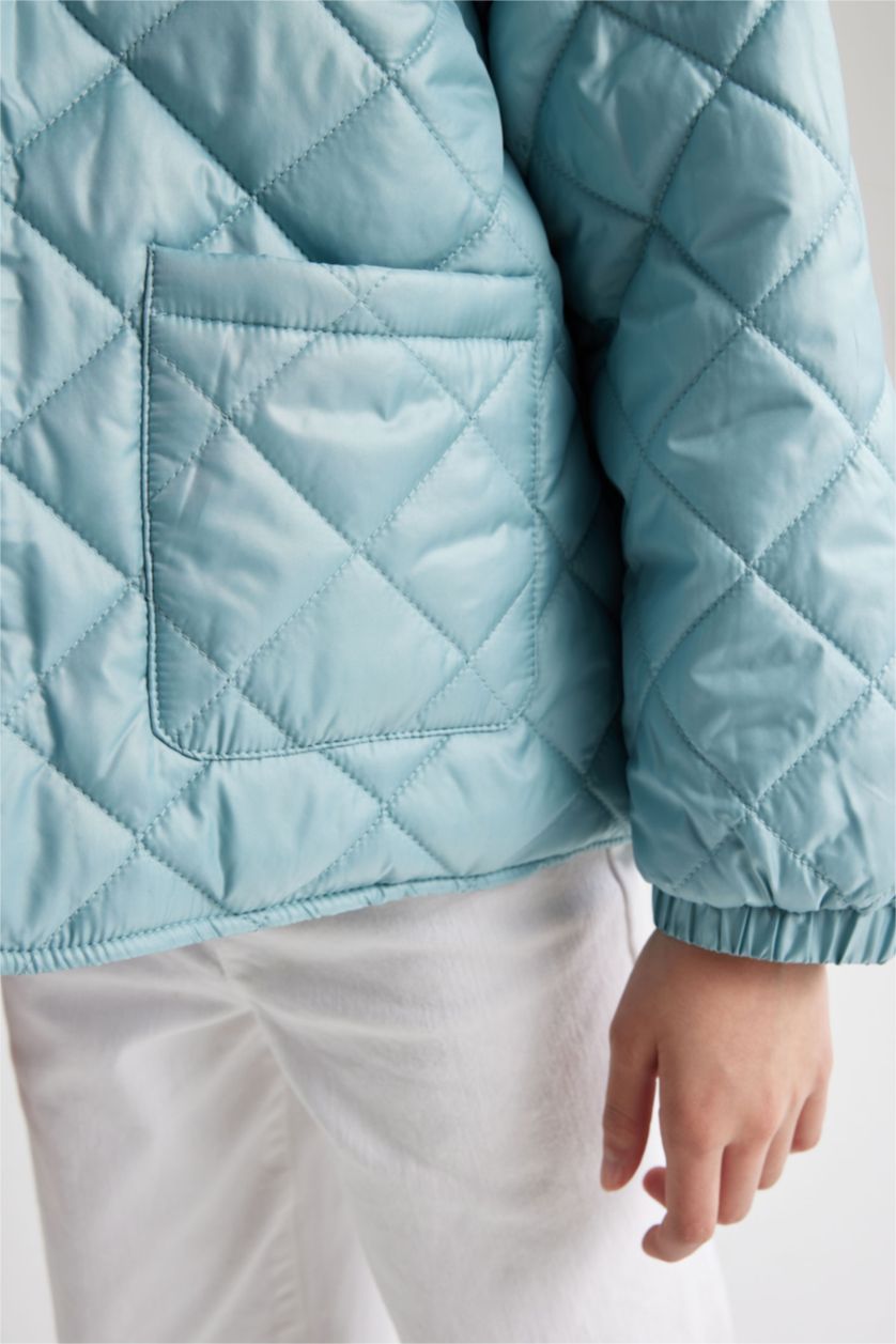 Дівчачий Світло зелений Куртка стандартного крою для дівчаток