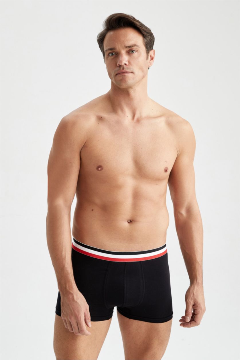 Erkek Siyah Regular Fit 2'li Boxer