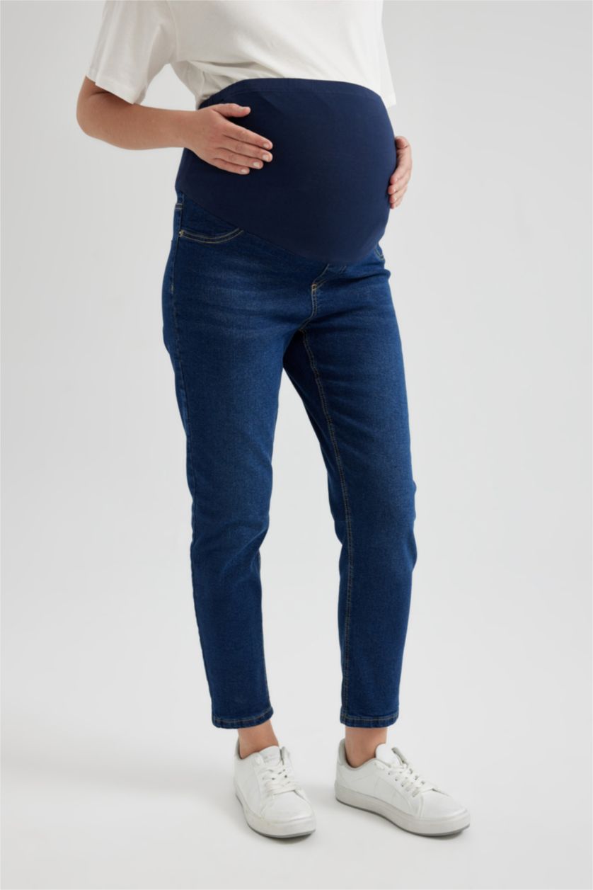 FEMME Indigo Pantalon de maternité BOYFRIEND Ourlet régulier