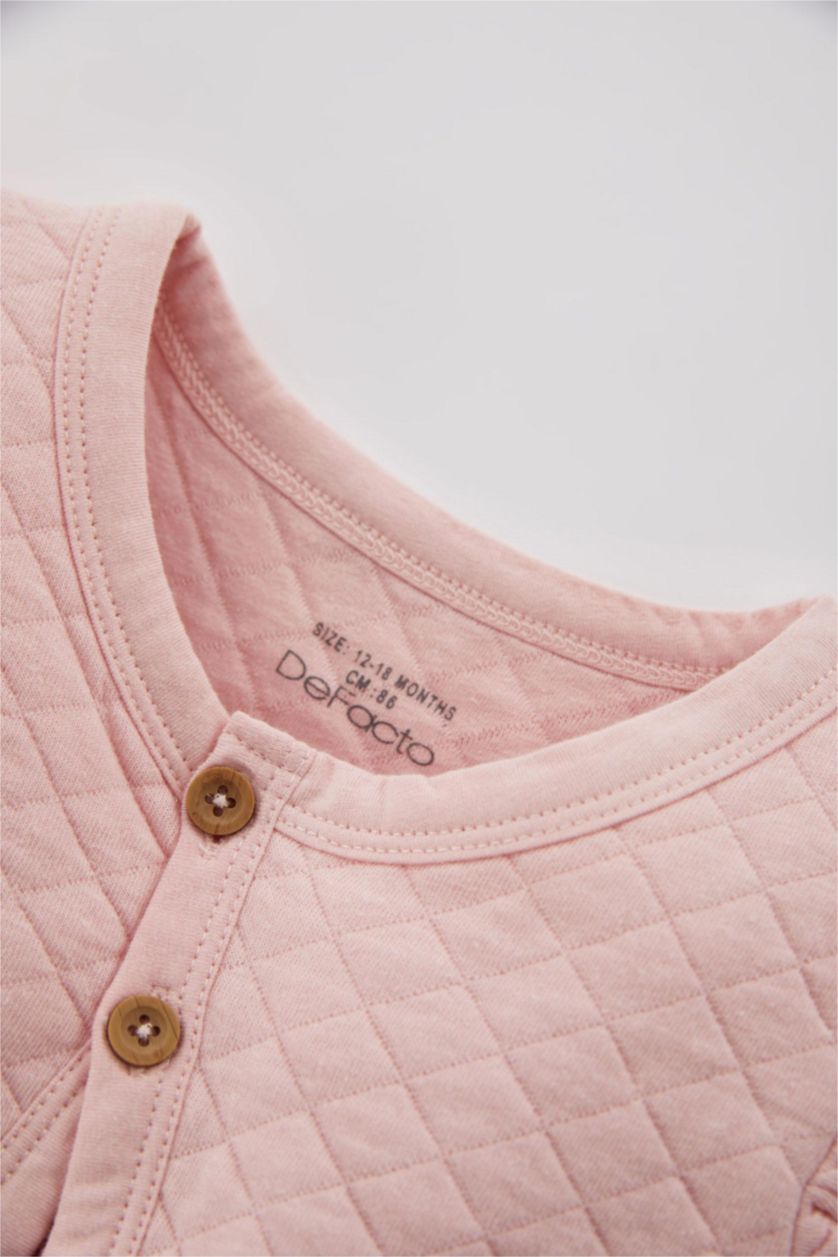 BABY GIRL Pink 3 piece Regular Fit Envelope Neck Set