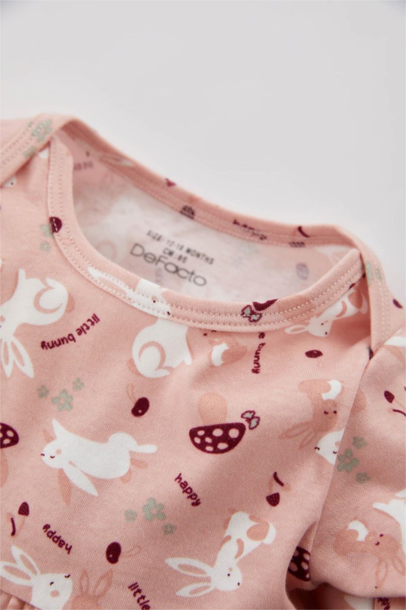 BABY GIRL Pink 3 piece Regular Fit Envelope Neck Set