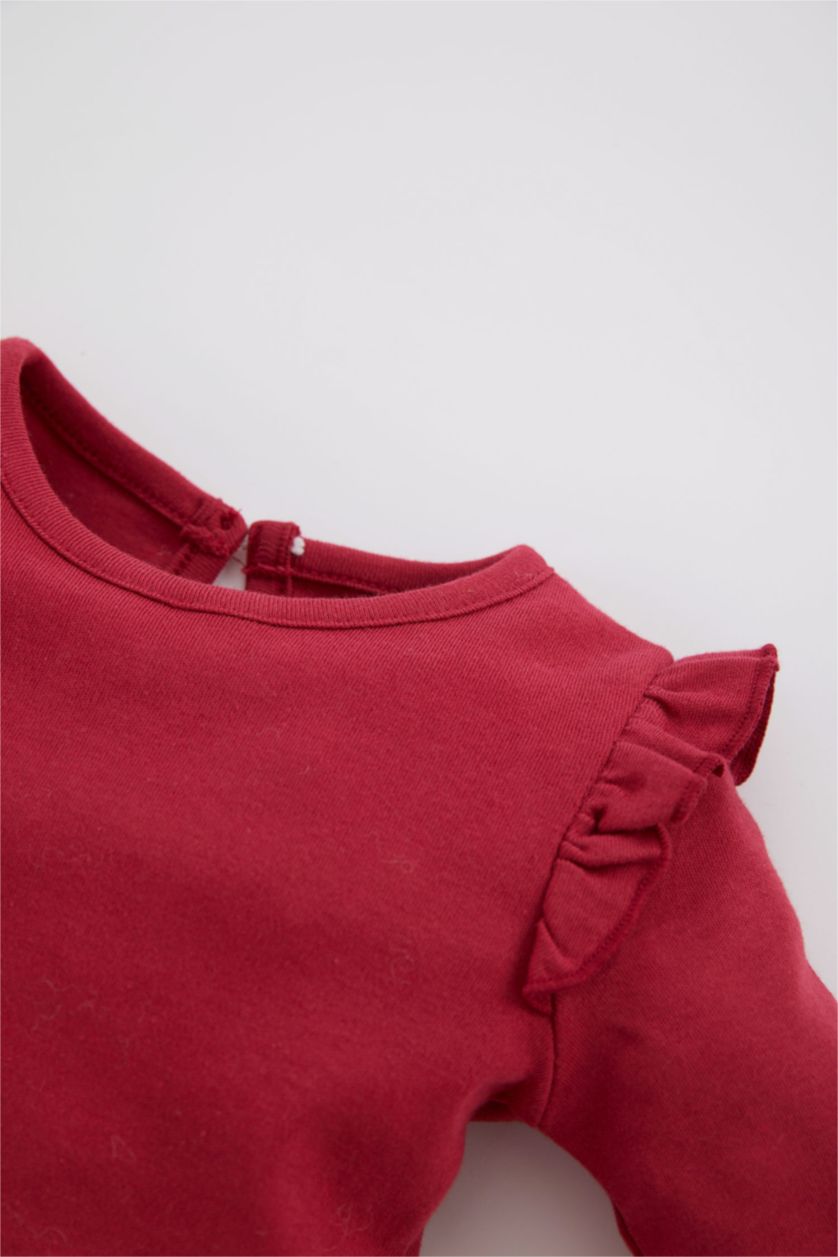 BÉBÉ FILLE Rose Body à manches longues avec boutons-pression Manche Longue Col enveloppe BéBé Fille