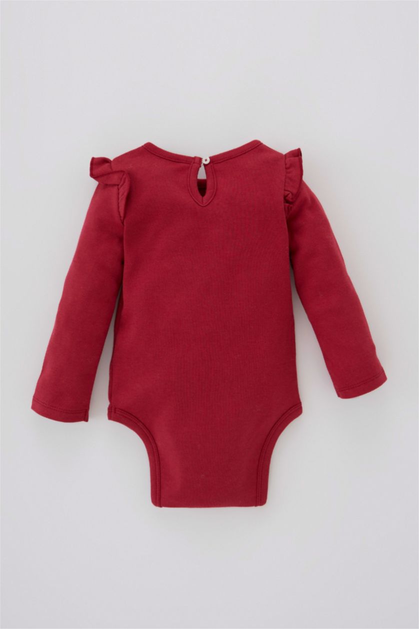 BÉBÉ FILLE Rose Body à manches longues avec boutons-pression Manche Longue Col enveloppe BéBé Fille