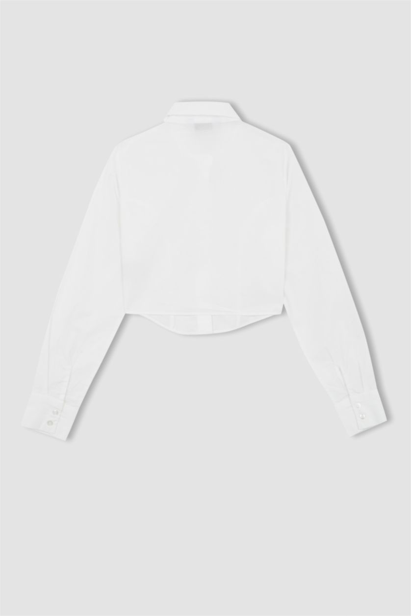 FEMME Blanc Chemises à manches longues Popeline Col De Chemise