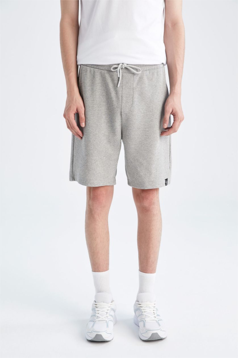 HOMME Gris Clair Short Coupe Régulière Ourlet régulier