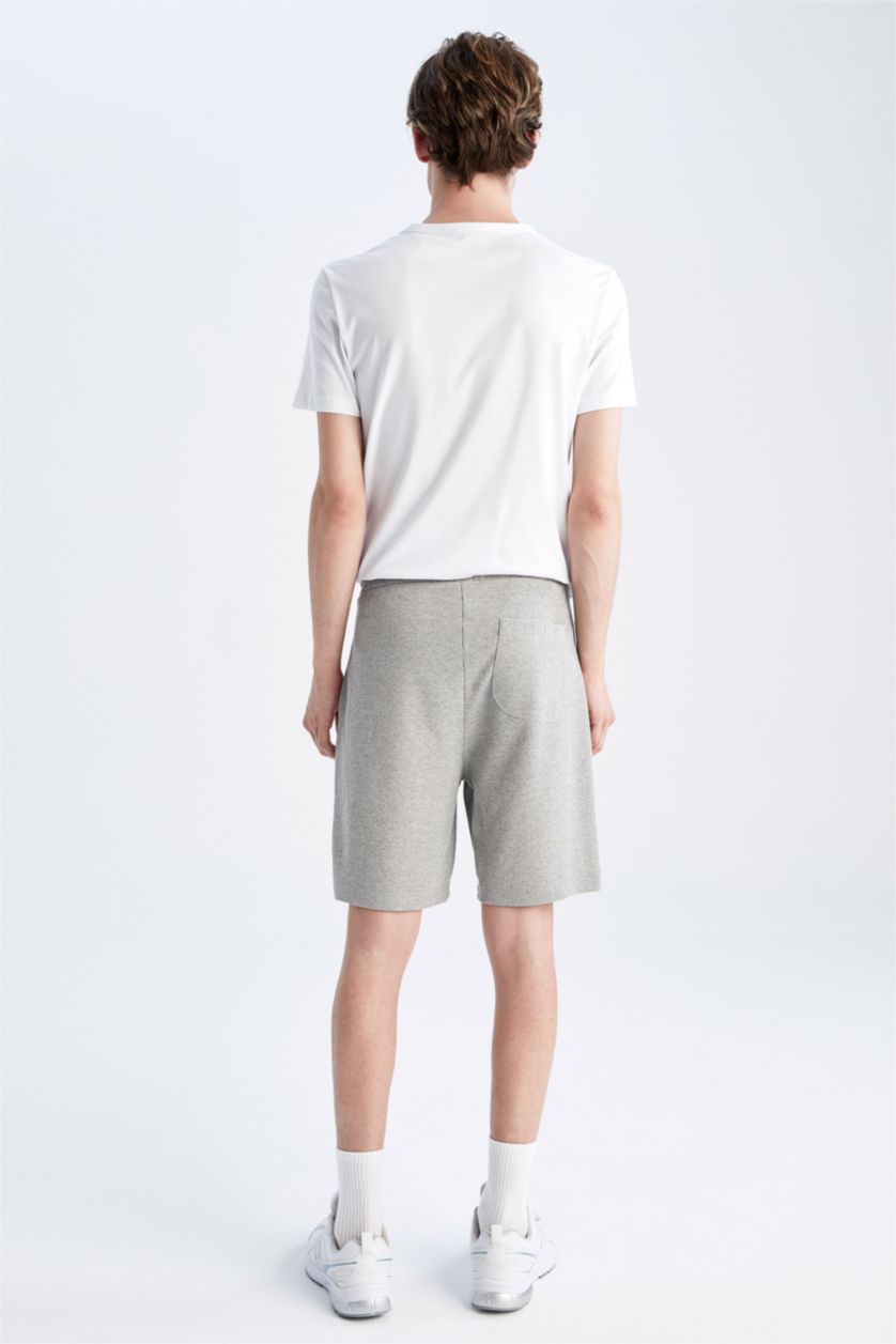 HOMME Gris Clair Short Coupe Régulière Ourlet régulier