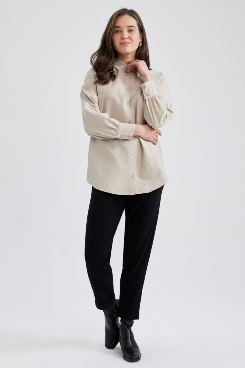 FEMME Noir Pantalon Coupe Carotte