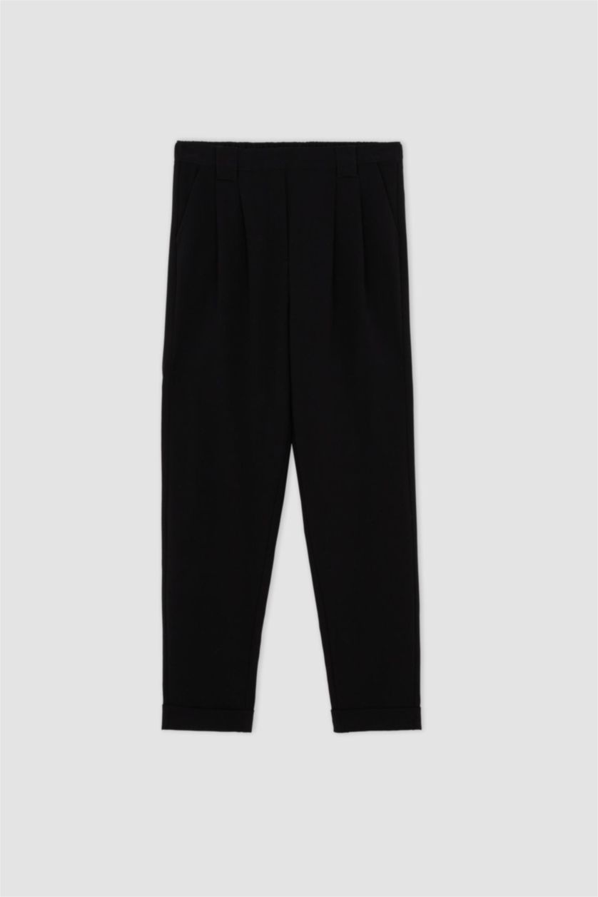 FEMME Noir Pantalon Coupe Carotte