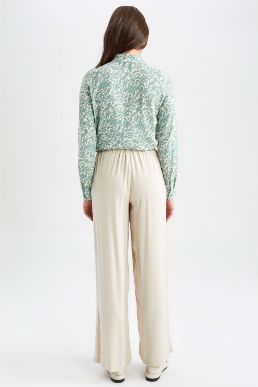 FEMME Beige Pantalon Palazzo