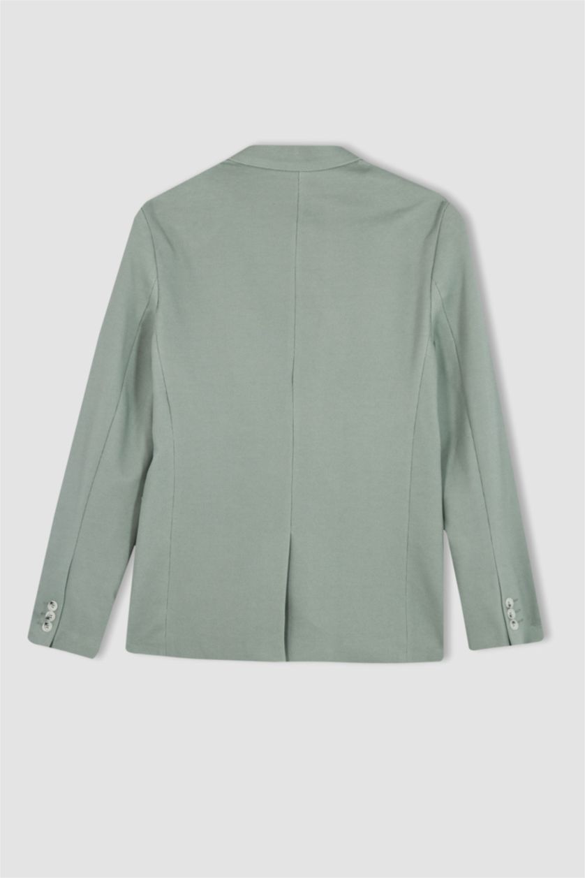 رجال نعناع جاكيت بليزر سليم فيت مبطن