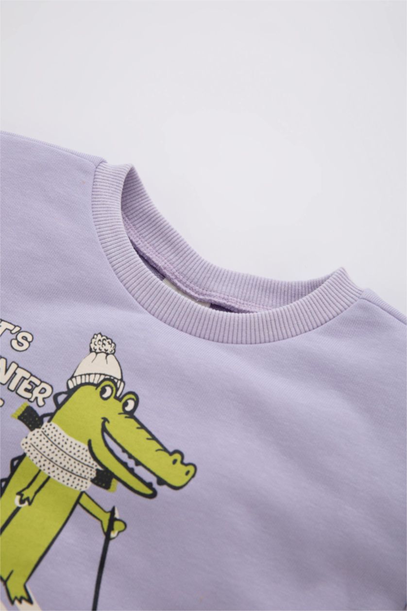 BABY BOY Light Lilac Baby Boy Crew Neck Sweatshirt