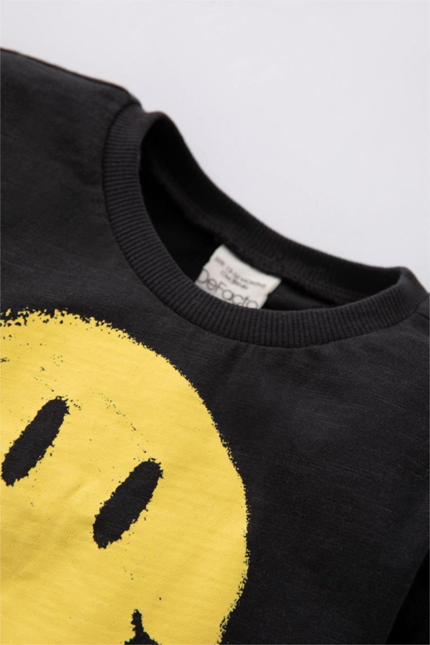 BÉBÉ GARÇON Anthracite Ensemble En Tricot Col Ras Du Cou Slogan Manche Longue 2 BéBé Garçon