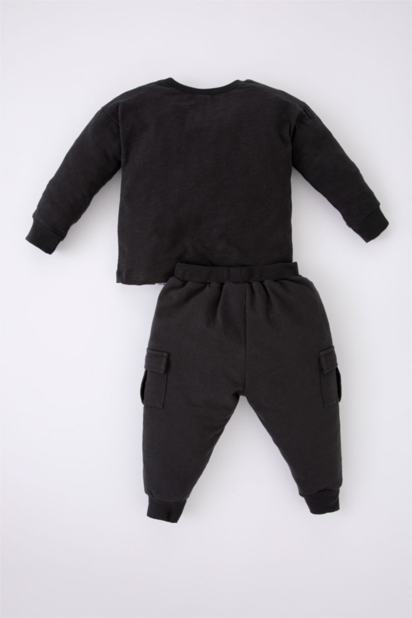 BÉBÉ GARÇON Anthracite Ensemble En Tricot Col Ras Du Cou Slogan Manche Longue 2 BéBé Garçon