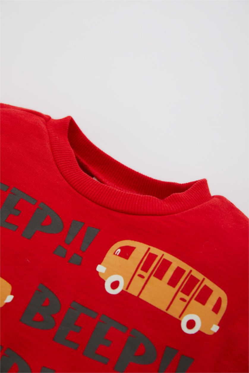 Baby Boy Red 2 piece Regular Fit Crew Neck Set
