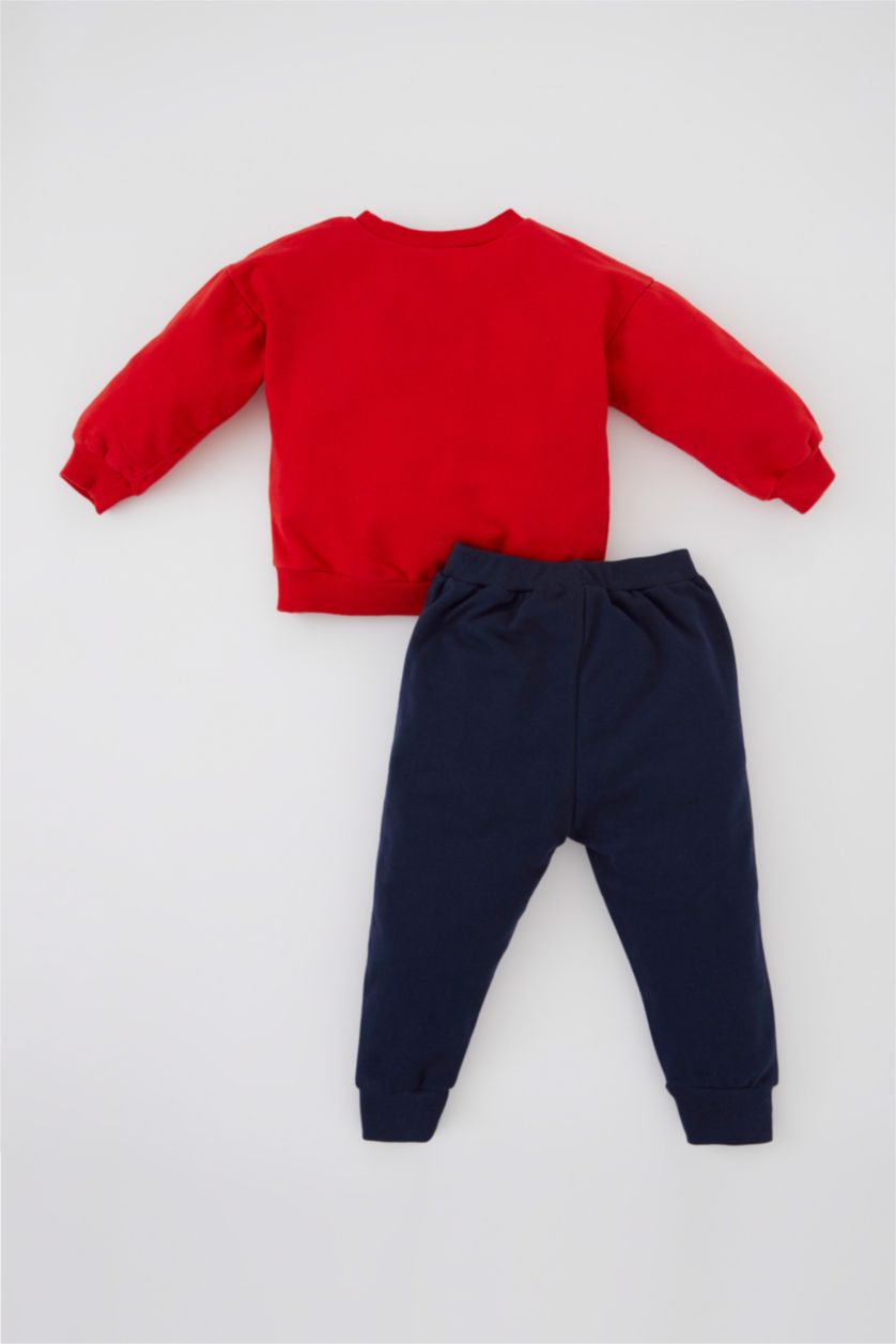 Baby Boy Red 2 piece Regular Fit Crew Neck Set