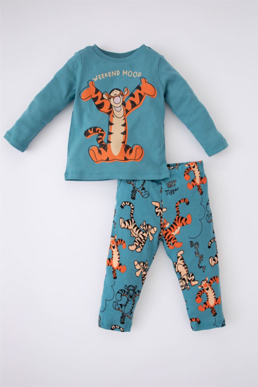 BABY BOY Blue 2 piece Regular Fit Crew Neck Winnie The Pooh Licensed Knitted Pyjamas