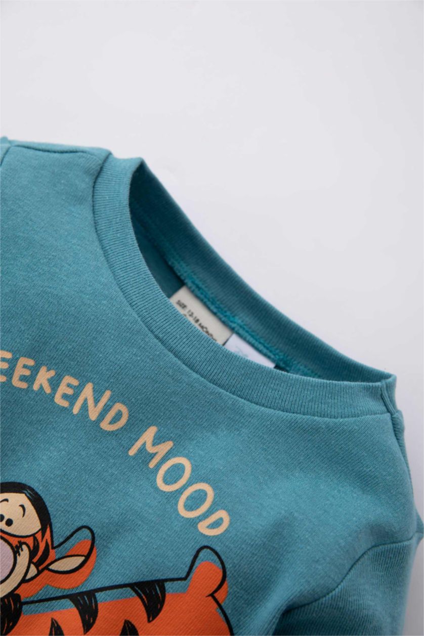 BABY BOY Blue 2 piece Regular Fit Crew Neck Winnie The Pooh Licensed Knitted Pyjamas