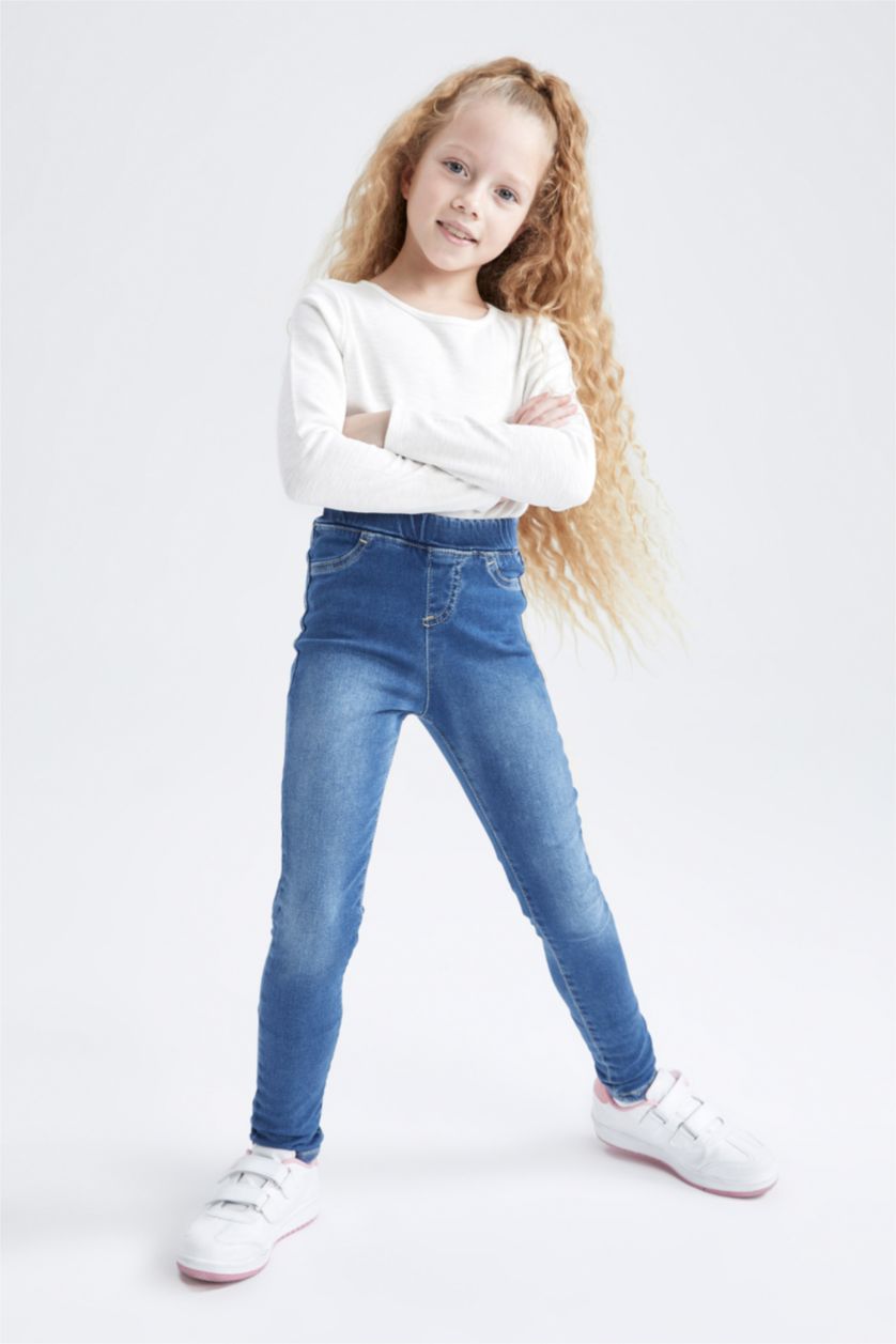 GIRLS & TEENS Blue Girl Three Pocket Skinny Leg Jeans