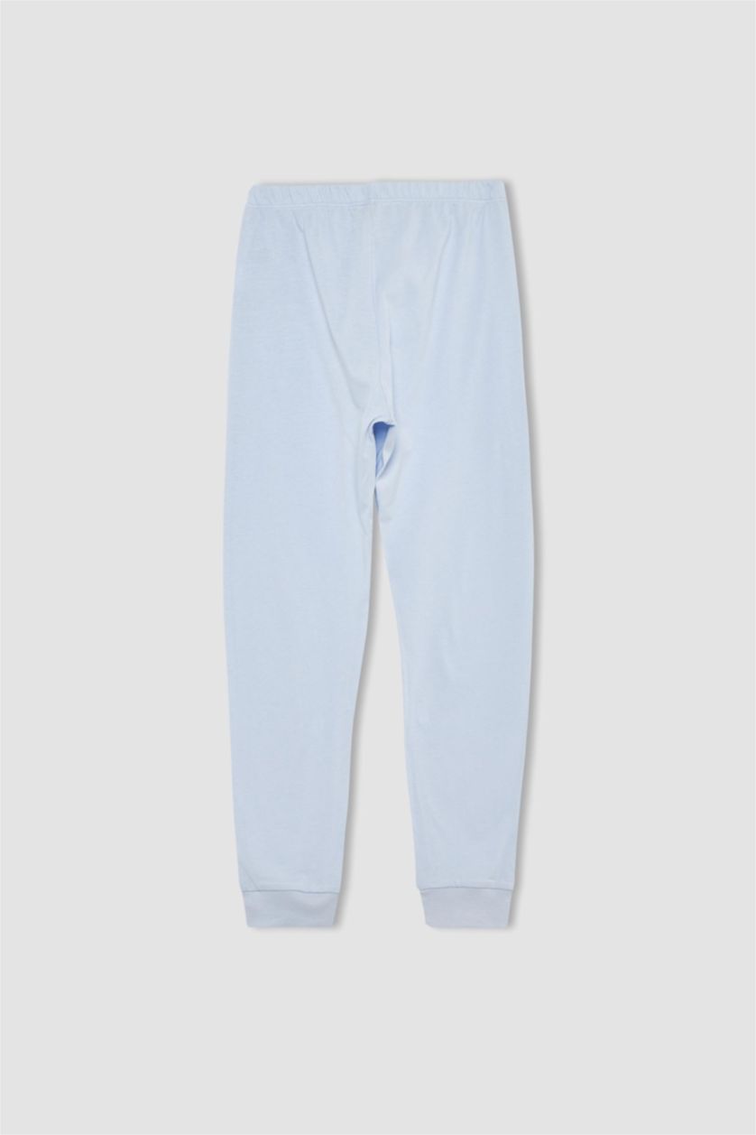 Kız Çocuk - Genç Kız Mavi Kız Çocuk Unicorn Baskılı Uzun Kollu Pijama Takım