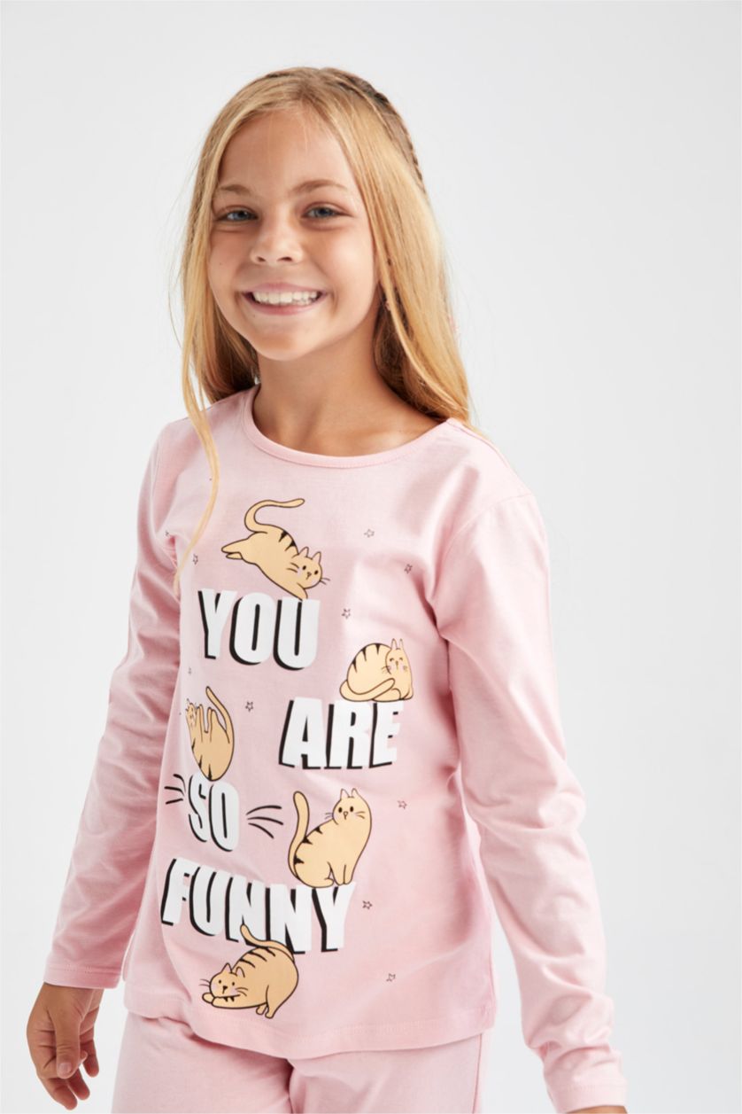 GIRLS & TEENS Pink 2 piece Knitted Pyjamas