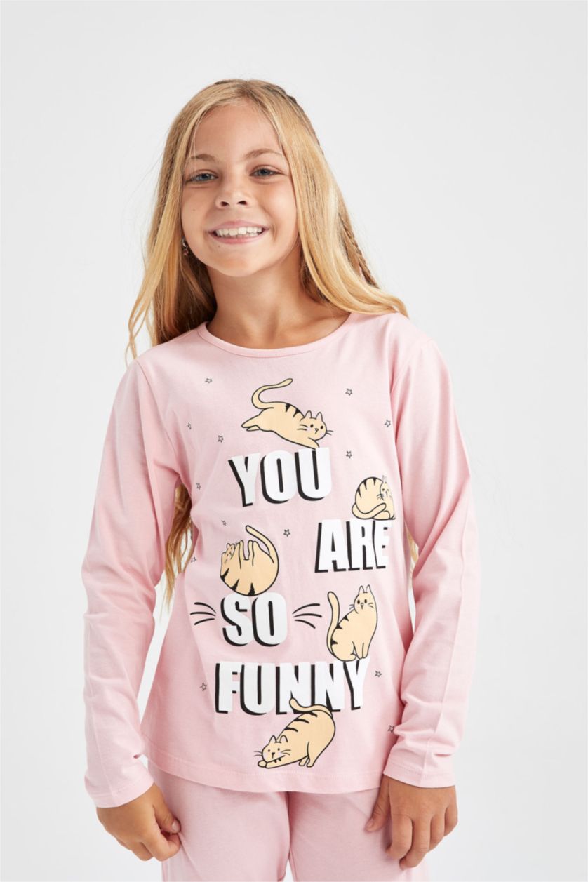 GIRLS & TEENS Pink 2 piece Knitted Pyjamas