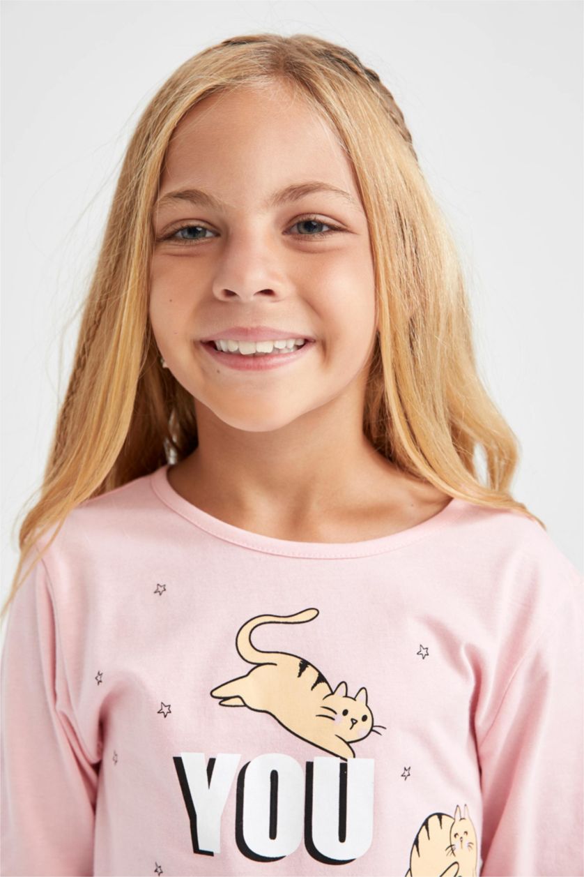 GIRLS & TEENS Pink 2 piece Knitted Pyjamas