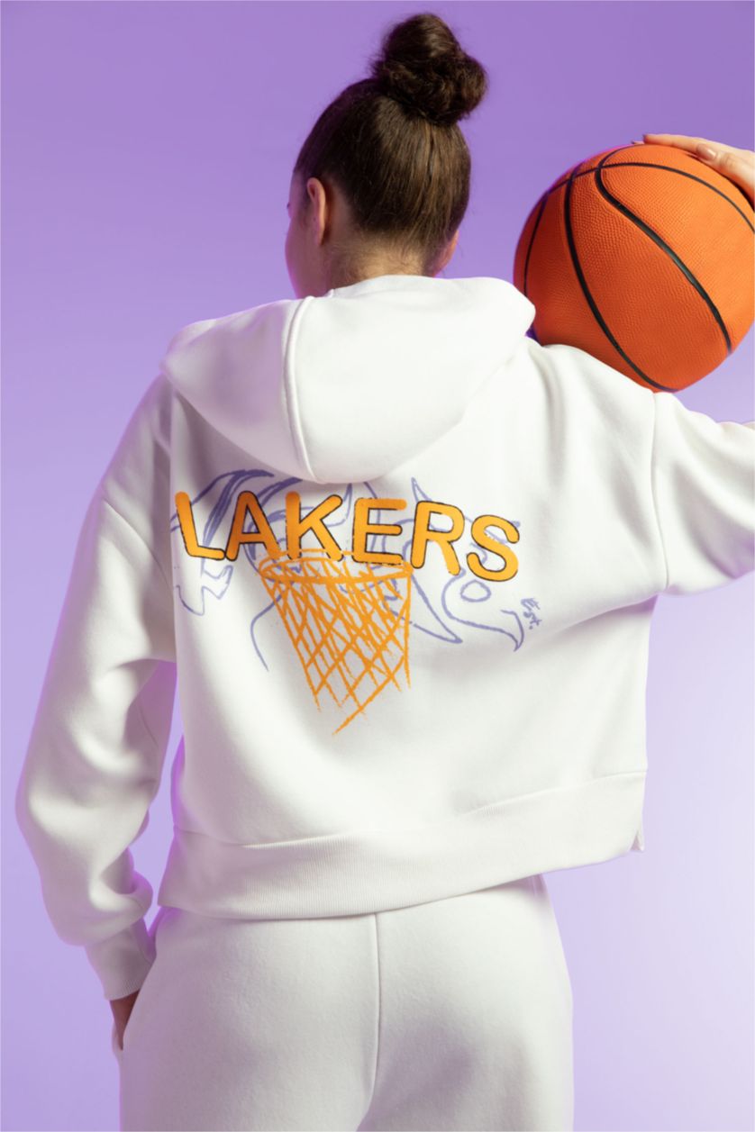 WOMAN Ecru NBA Los Angeles Lakers Licensed Sweatshirt