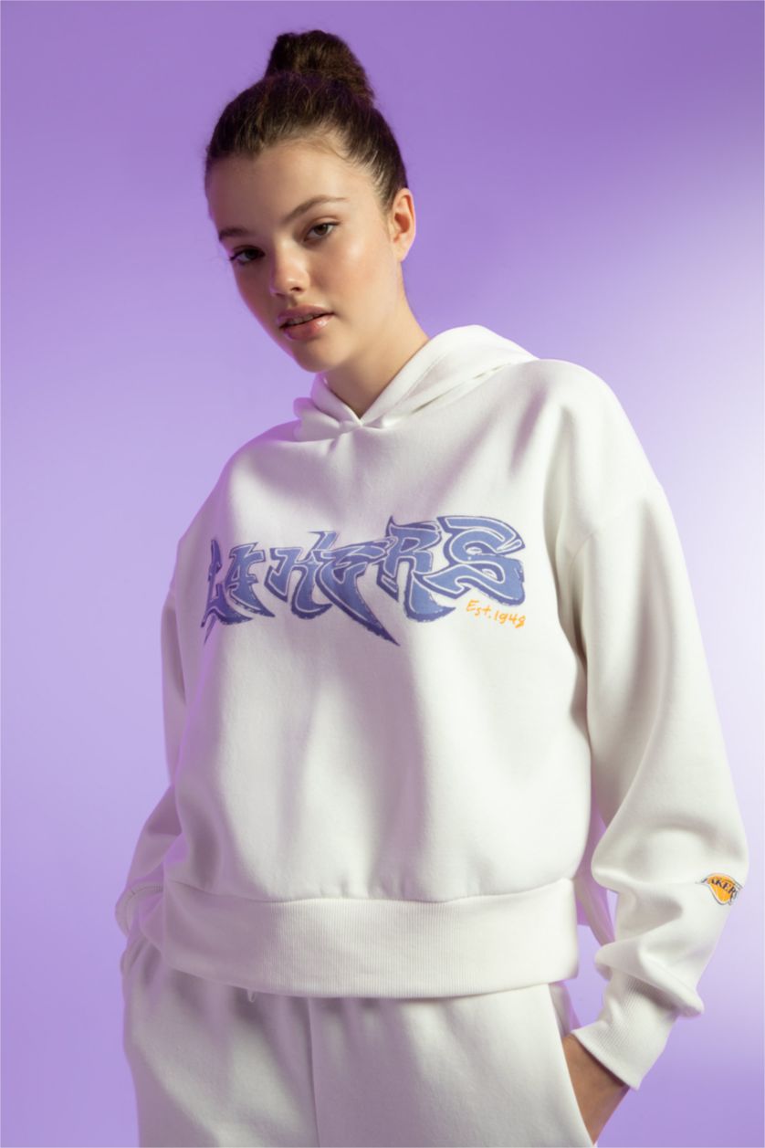 WOMAN Ecru NBA Los Angeles Lakers Licensed Sweatshirt