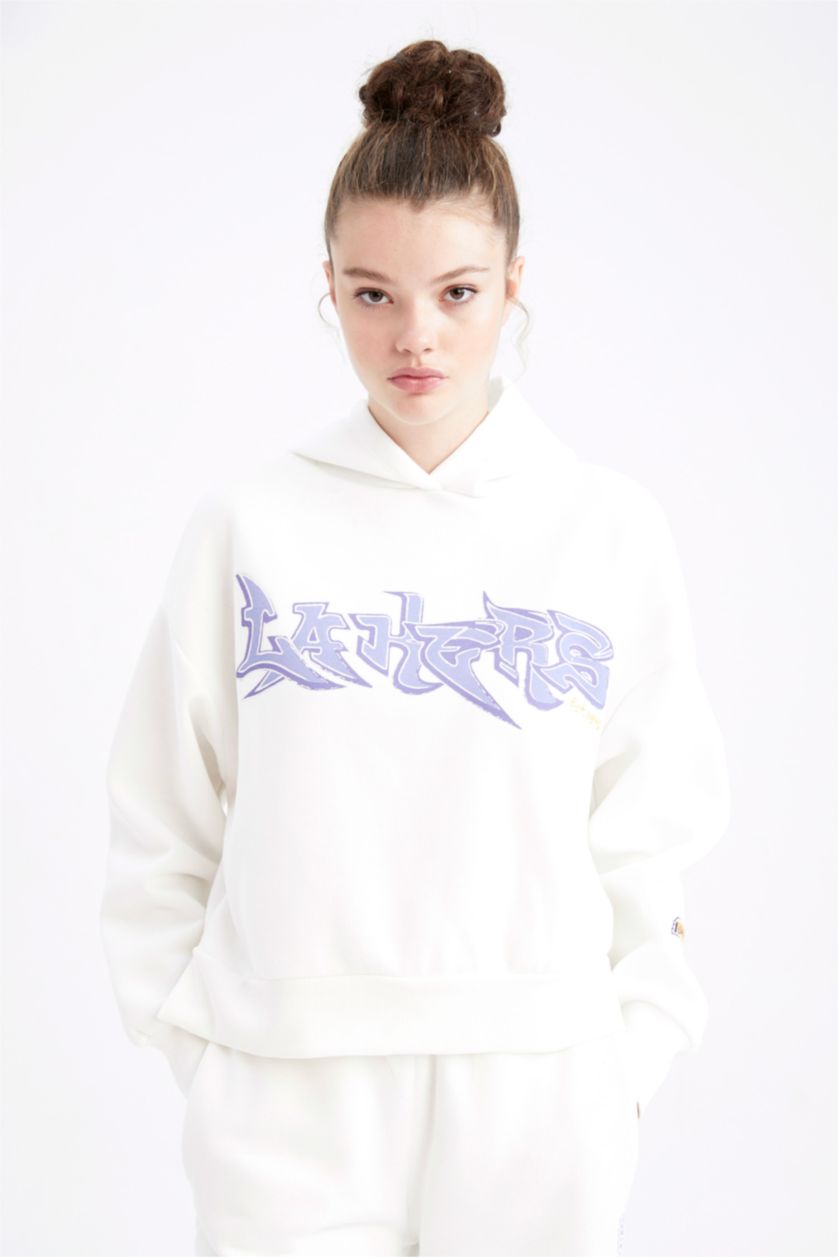 WOMAN Ecru NBA Los Angeles Lakers Licensed Sweatshirt